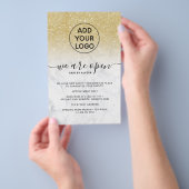 ゴールドグリッター価格ロゴおしゃれな大理石 オープンです チラシ (ハンドル)