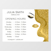 ゴールドグリッター効果のメイクアップ ウィンドウサイン (シート)