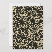 ゴールドグリッター卒業帽の渦巻き 卒業パーティー 招待状 (裏面)