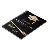 ゴールドグリッター卒業帽、2020年卒業生 ノートブック (左側)