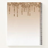ゴールドグリッター垂れ込み レシピブック ノートブック (裏面)