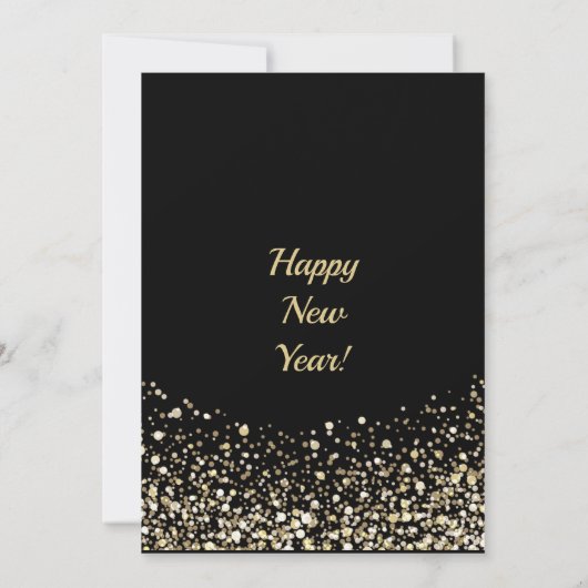 ゴールドグリッター新年結婚式 招待状 (裏面)