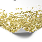 ゴールドグリッター結婚式ウェルカムサイン ポスター (角)