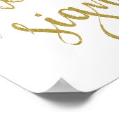 ゴールドグリッター結婚式 8x10 サインお願い ポスター (角)