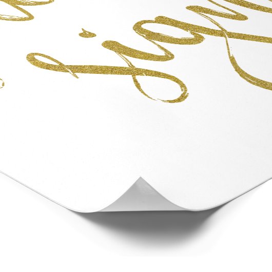 ゴールドグリッター結婚式 8x10 サインに署名してください ポスター (角)