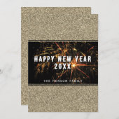 ゴールドグリッター花火 ハッピーニューイヤー2023 シーズンカード (正面/裏面)