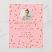 ゴールドグリッター誕生日お祝い ポストカード (正面)