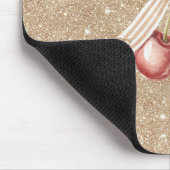ゴールドグリッター赤いチェリー マウスパッド (コーナー)