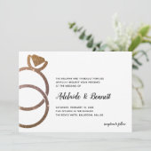 ゴールドグリッター重ねリング モダンウェディング 招待状 (スタンド正面)