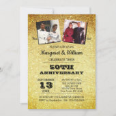 ゴールドグリッター50周年記念写真 招待状 (正面)