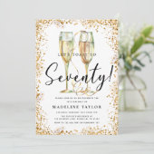 ゴールドグリッター70歳誕生日パーティー 招待状 (スタンド正面)
