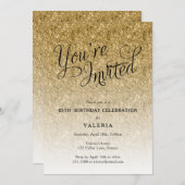 ゴールドグリッター お招きパーティー 招待状 (正面/裏面)