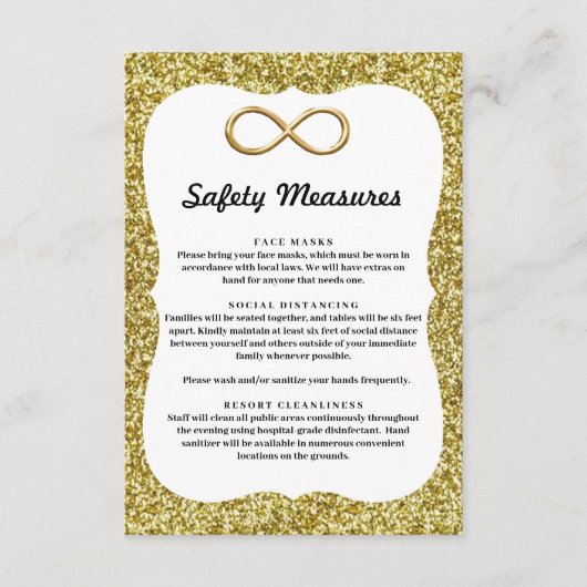 ゴールドグリッター ゴールドインフィニティ 安全対策 エンクロージャーカード (正面)