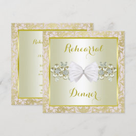 ゴールドグリッター、ダイヤモンドジェム&ボウリハーサルディナー 招待状