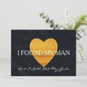 ゴールドグリッター ハート あなたは私のブライズメイドになってくれますか 招待状 (スタンド正面)