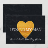 ゴールドグリッター ハート あなたは私のブライズメイドになってくれますか 招待状 (正面/裏面)