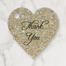 ゴールドグリッター ハート ありがとう フェルトタグ