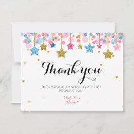 ゴールドグリッター ピンクムーン ありがとうカード サンキューカード