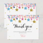 ゴールドグリッター ピンクムーン ありがとうカード サンキューカード (正面/裏面)