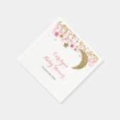 ゴールドグリッター ピンクムーン ブライダルシャワーナプキン スタンダードカクテルナプキン (角)