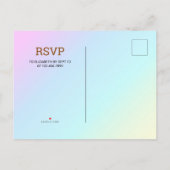 ゴールドグリッター ピンク フラワー プリンセス 誕生日パーティー インビテーションポストカード (裏面)