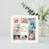 ゴールドグリッター ファミリーフォトコラージュ ハッピーイースター シーズンカード (スタンド正面)