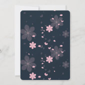 ゴールドグリッター ベビー服 フラワー ベビーシャワー 招待状 (裏面)