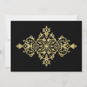 ゴールドグリッター ボーダー パーティー招待状 招待状 (裏面)