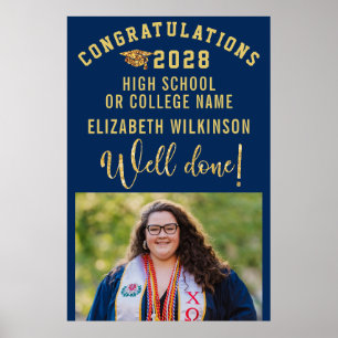 ゴールドグリッター ボールドスクリプト オーダーメイド フォト 卒業式 ポスター