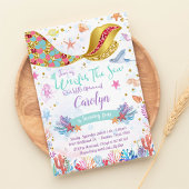 ゴールドグリッター | マーメイド アンダーザシー 誕生日 招待状