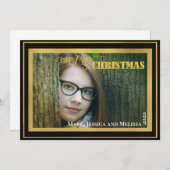 ゴールドグリッター ~ メリークリスマス オーダーメイド フォト シーズンカード (正面/裏面)