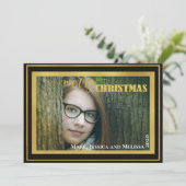 ゴールドグリッター ~ メリークリスマス オーダーメイド フォト シーズンカード (スタンド正面)