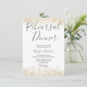 ゴールドグリッター モダン リハーサルディナー 招待状 (スタンド正面)