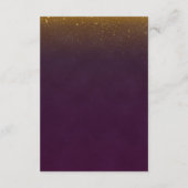 ゴールドグリッター ヴィンテージ プラム ウェディング 挿入 エンクロージャーカード (裏面)
