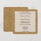 ゴールドグリッター 招待状 (正面/裏面)