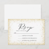 ゴールドグリッター 私たちの結婚式 スペイン語 ウェディング RSVP 招待状 (正面/裏面)