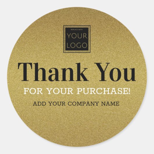ゴールドグリッター 購入していただきありがとうございます ラウンドシール (正面)