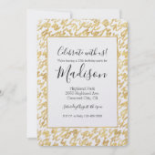 ゴールドグリッツアブストラクトスクイグル 招待状 (正面)