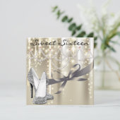 ゴールドグリマーシルバーシューズスウィートシックスティーン 招待状 (スタンド正面)