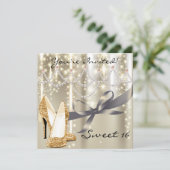 ゴールドグリマー ゴールドグリッター シューズ スウィートシックスティーン 招待状 (スタンド正面)