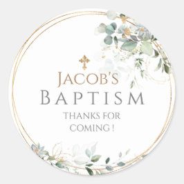 ゴールドグリーナリーユーカリプタススクエアステッカー ラウンドシール