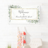 ゴールドグリーンのウェディングシャワー歓迎バナー 横断幕 (インサイチュ)