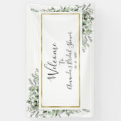 ゴールドグリーンのウェディングシャワー歓迎バナー 横断幕 (縦)