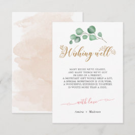 ゴールドグリーンの結婚式の願い事カード エンクロージャーカード