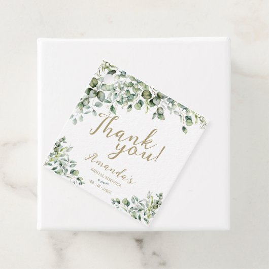 ゴールドグリーンの結婚式前お礼会 感謝の気持ちを伝えるカード フェイバータグ (インサイチュ)