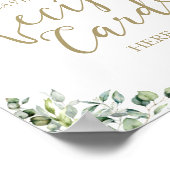 ゴールドグリーンの結婚式前お茶会のレシピカード看板 ポスター (角)