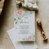 ゴールドグリーンの葉の花の結婚式案内 エンクロージャーカード