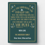 ゴールドグリーンクリスマス祝福 数6:24-26 フォトプラーク (正面)