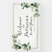 ゴールドグリーンネリー ブライダルシャワーのお出迎えバナー 横断幕 (縦)