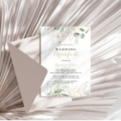 ゴールドグリーン葉書のカリグラフィー結婚式の朝食の招待状 招待状